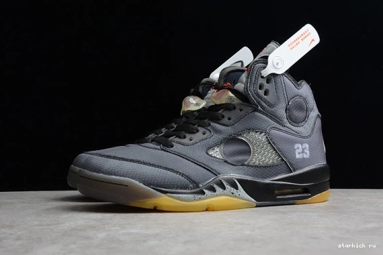 Air Black Muslin-Fire CT8480-001 O-W Jordan Retro 5 Red  CT8480-001 0907